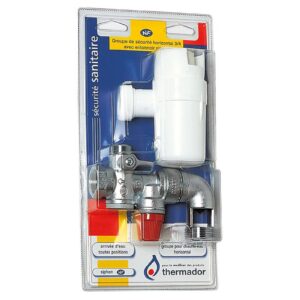 Groupe de sécurité horizontal (coude) + siphon sous coque à suspendre - Groupe de sécurité horizontal (coude) + siphon sous coque à suspendre