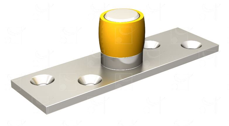 Guide olive bas sur platine renforcée pour U 30 x 30 mm à visser diamètre 24 mm laiton MANTION 1101
