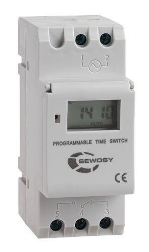 Horloge digitale hebdomadaire 230 V AC 1 contact SEWOSY PTS71C