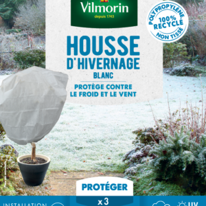 Housse d'hivernage - 0,8 m x 0,8 m - Blanc (x3)
