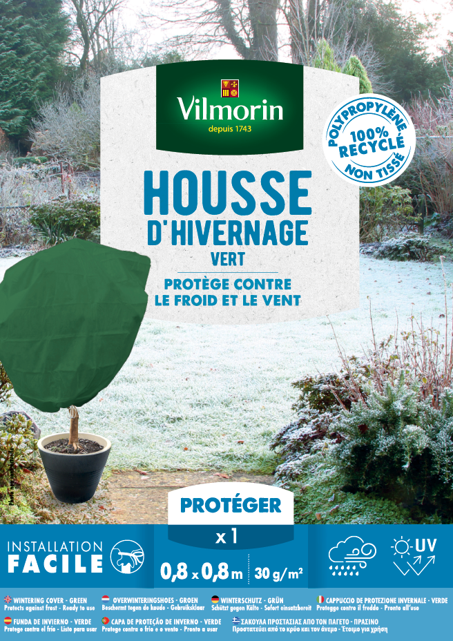Housse d’hivernage - 0,8 m x 0,8 m - Vert