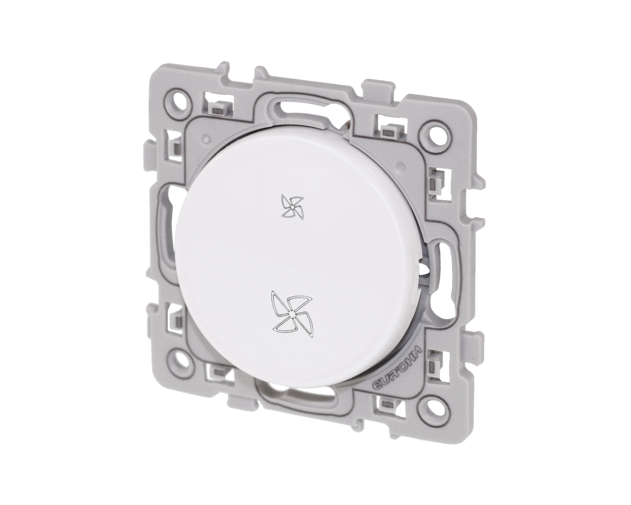 Interrupteur de VMC 2 vitesses Blanc Eur'Ohm Square