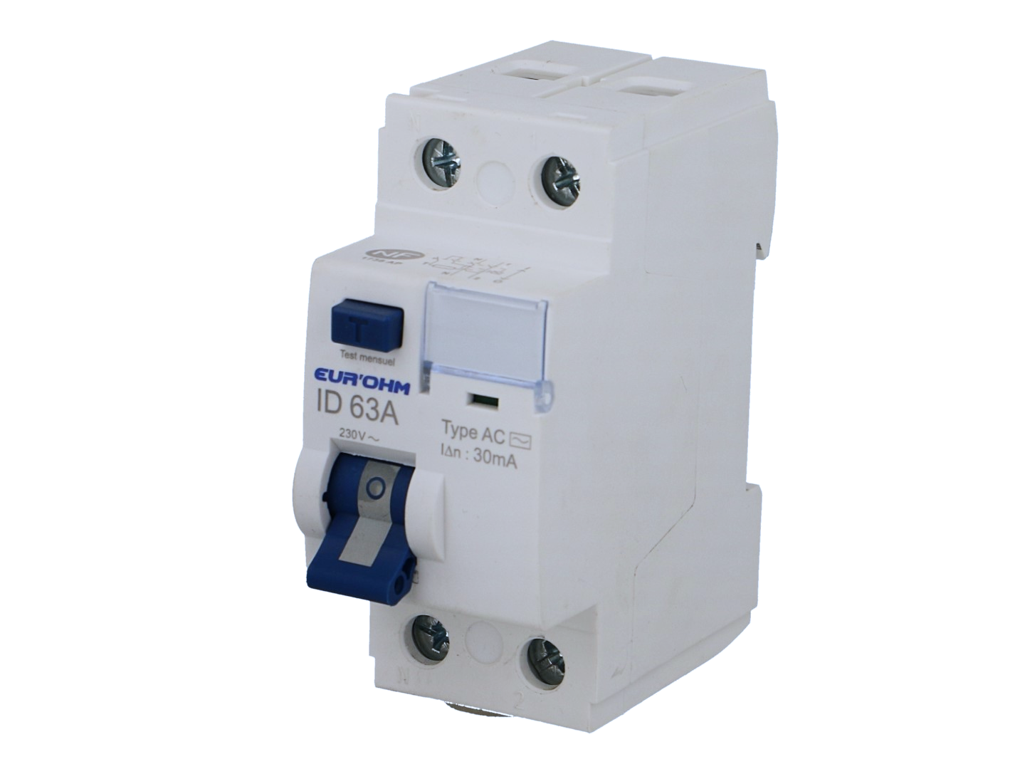 Interrupteur differentiel 63A type A 30mA Eur'ohm A vis