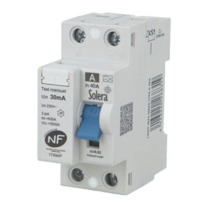 Interrupteur différentiel électrique 2P 40A / 30mA / type A Solera