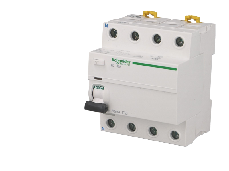 Interrupteur différentiel modulaire tétrapolaire Schneider Acti9 iID 63A / 300mA type AC
