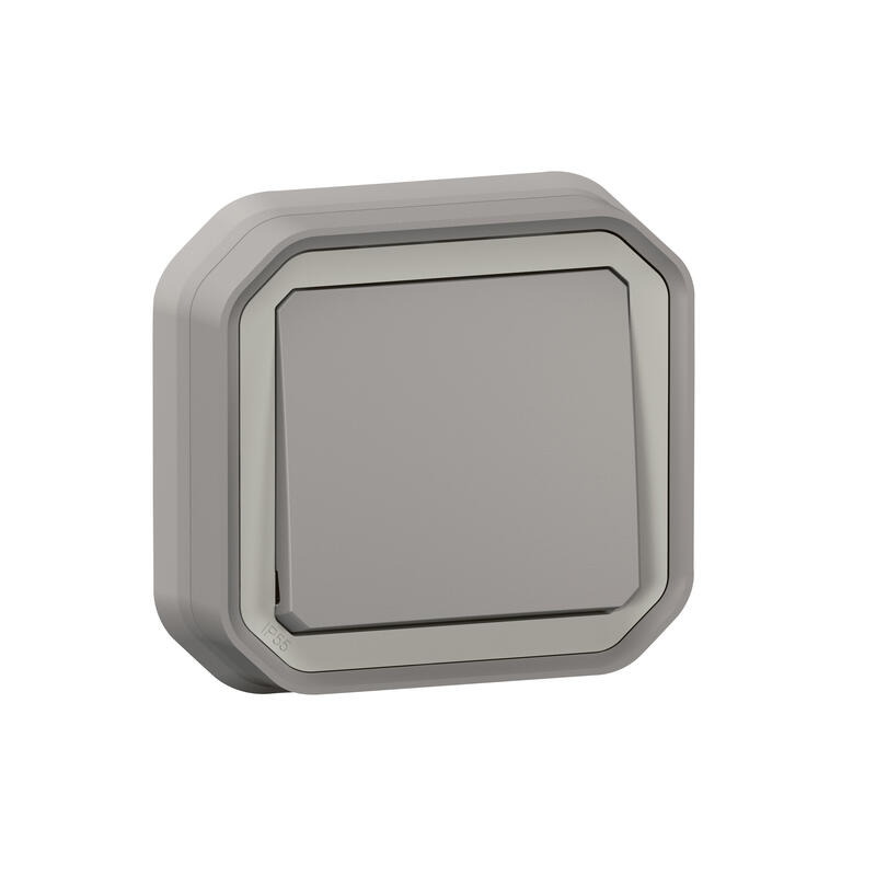 Interrupteur ou va-et-vient étanche PLEXO 10 AX 250 V~ livré complet pour fixation en encastre gris (boîte de 10) LEGRAND 069811L