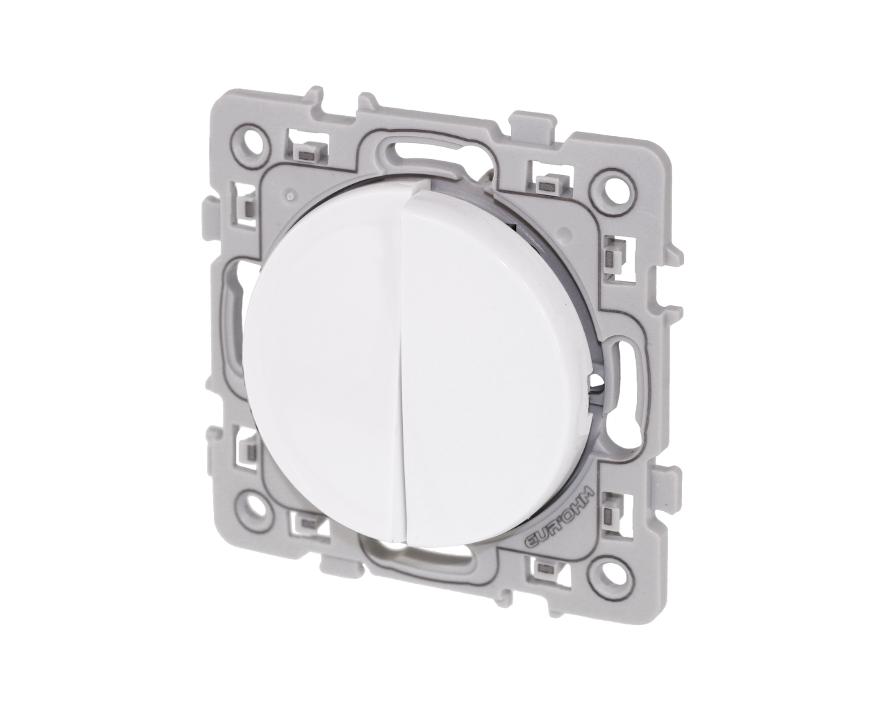 Interrupteur va-et-vient double Blanc Eur'Ohm Square
