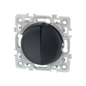 Interrupteur va-et-vient double Noir Eur'Ohm Square