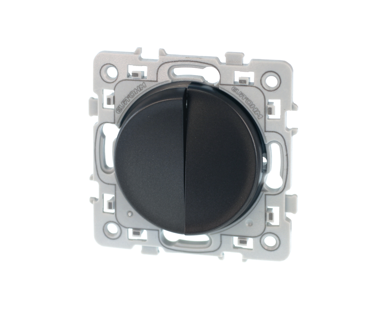 Interrupteur va-et-vient double Noir Eur'Ohm Square