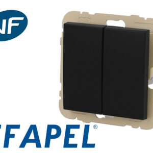 Poussoir double noir mat Efapel Logus 90