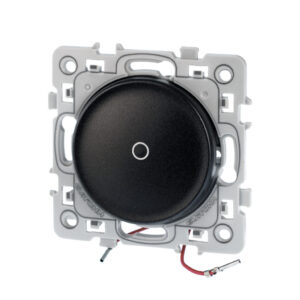Interrupteur va-et-vient lumineux Noir Eur'Ohm Square