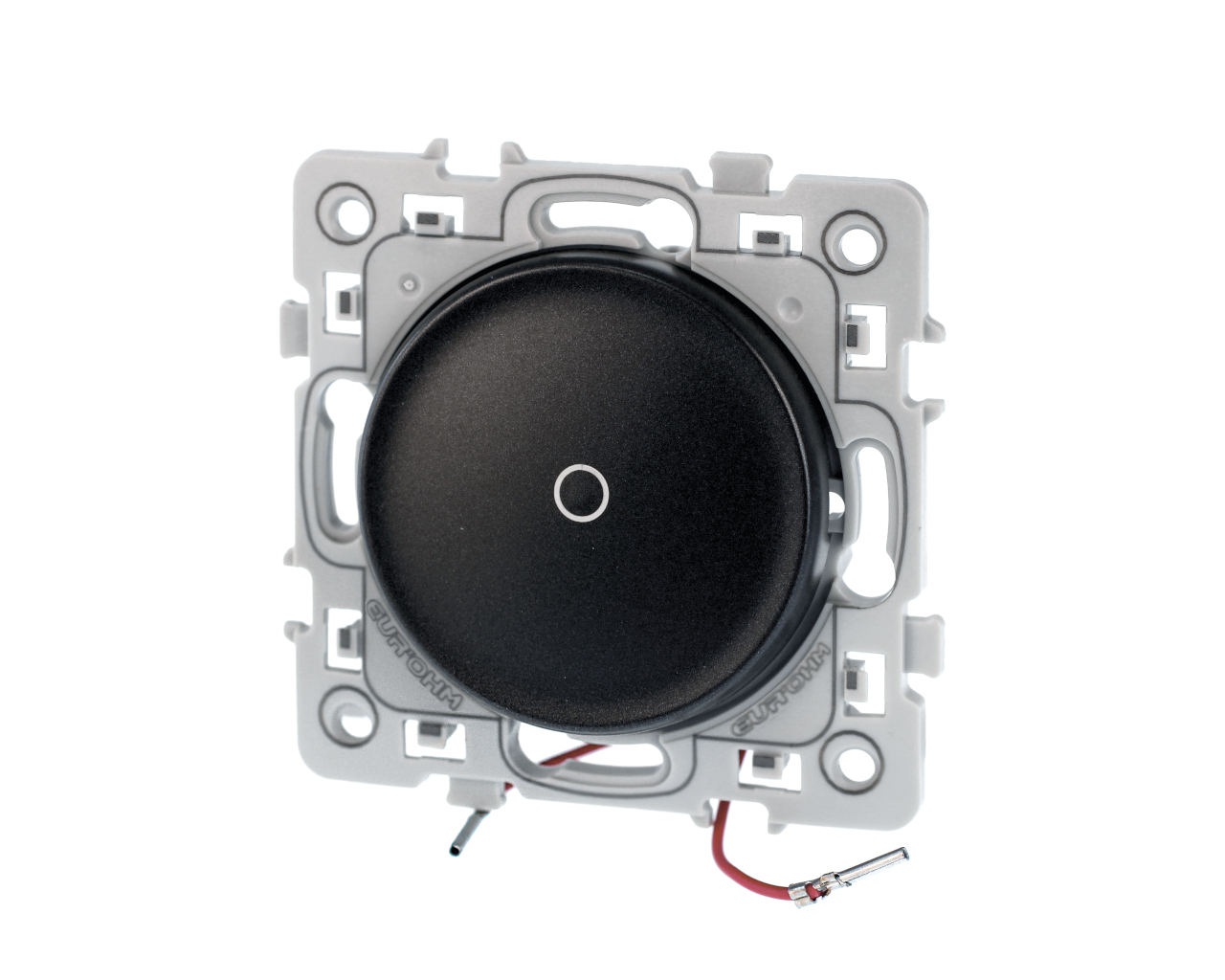 Interrupteur va-et-vient lumineux Noir Eur'Ohm Square