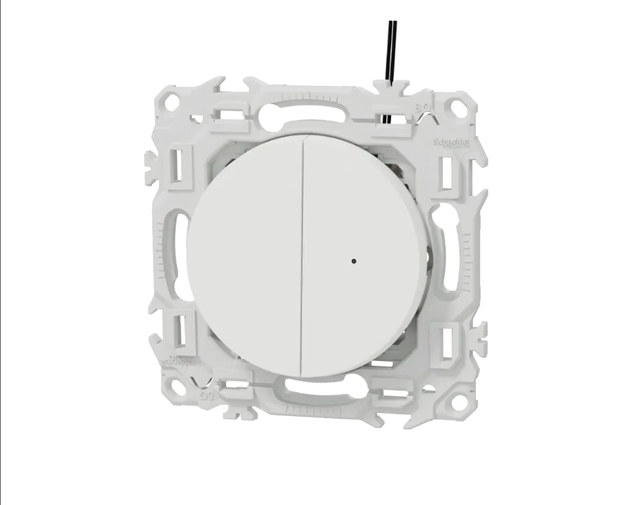 Interrupteur va-et-vient ou poussoir double lumineux Blanc craie Schneider Odace