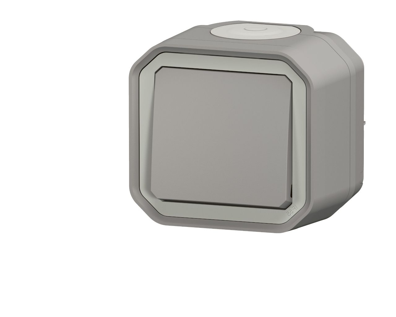 Interrupteur va-et-vient simple Legrand Plexo™ gris complet