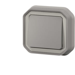 Poussoir simple Legrand Plexo™ gris encastrée