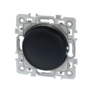 Poussoir simple Noir Eur'Ohm Square