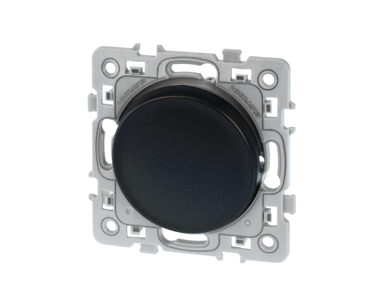 Poussoir simple Noir Eur'Ohm Square