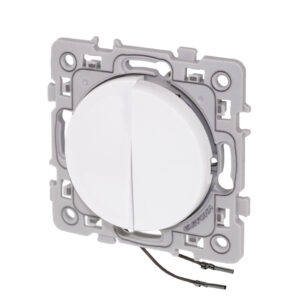 Interrupteur va-et-vient + va-et-vient lumineux Blanc Eur'Ohm Square