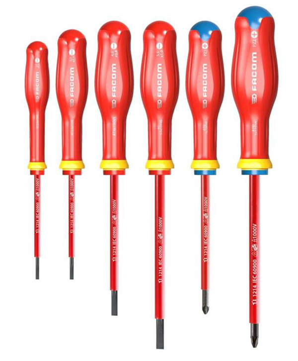 Jeu de 6 tournevis Protwist® isolés 1000 V FACOM ATDVE.J6PB