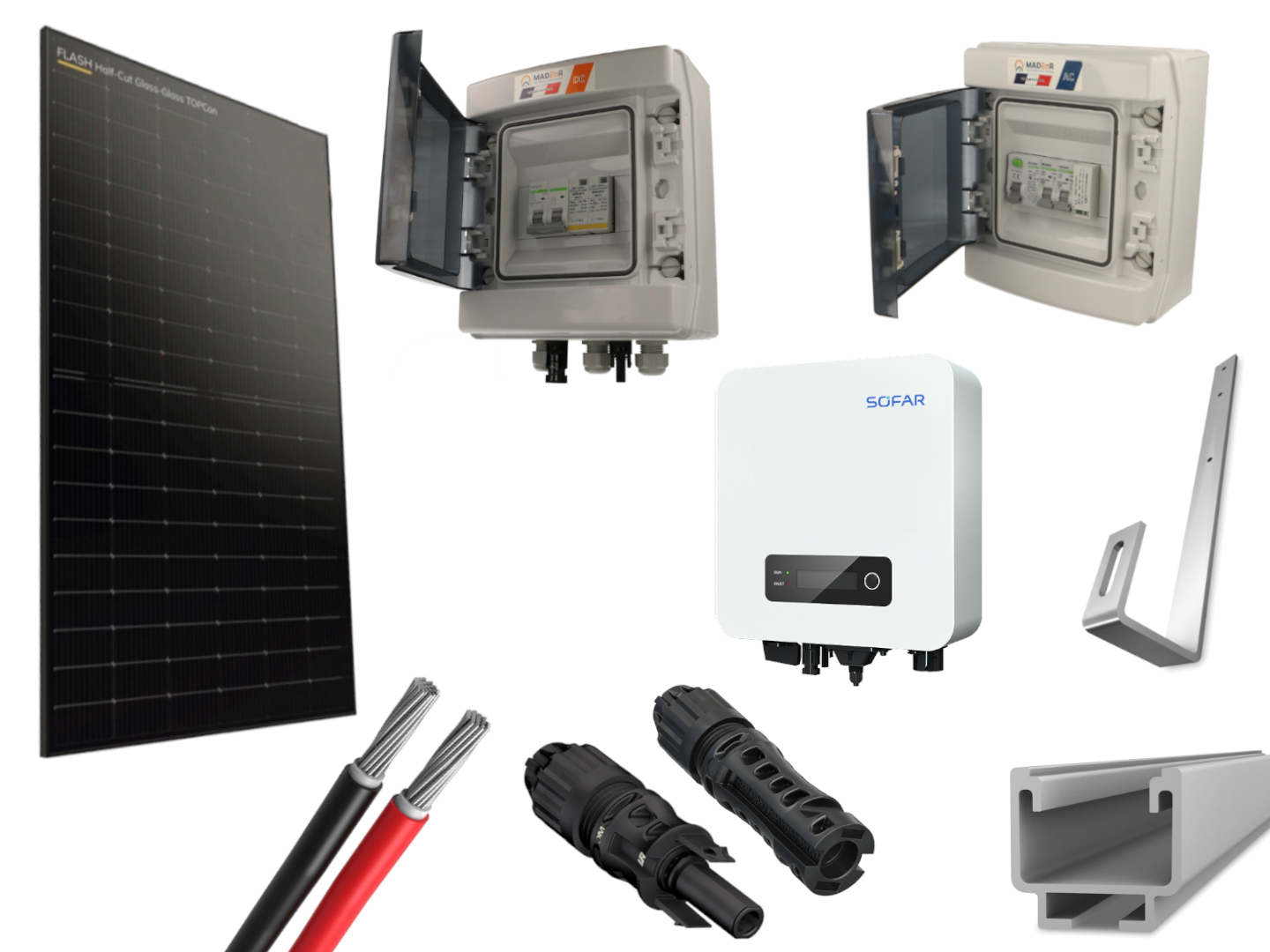 Kit 8 panneaux photovoltaïque pour ardoise onduleur centralisé 4000Wc