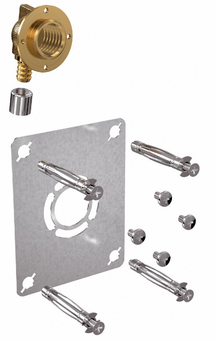 Kit de fixation de robinetterie ROBIFIX monotrou sur cloison à glissement r F1/2-ST D12 WATTS 8831