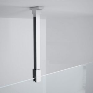 Kit de fixation plafond pour paroi de verre 6 et 8 mm - Chromé
