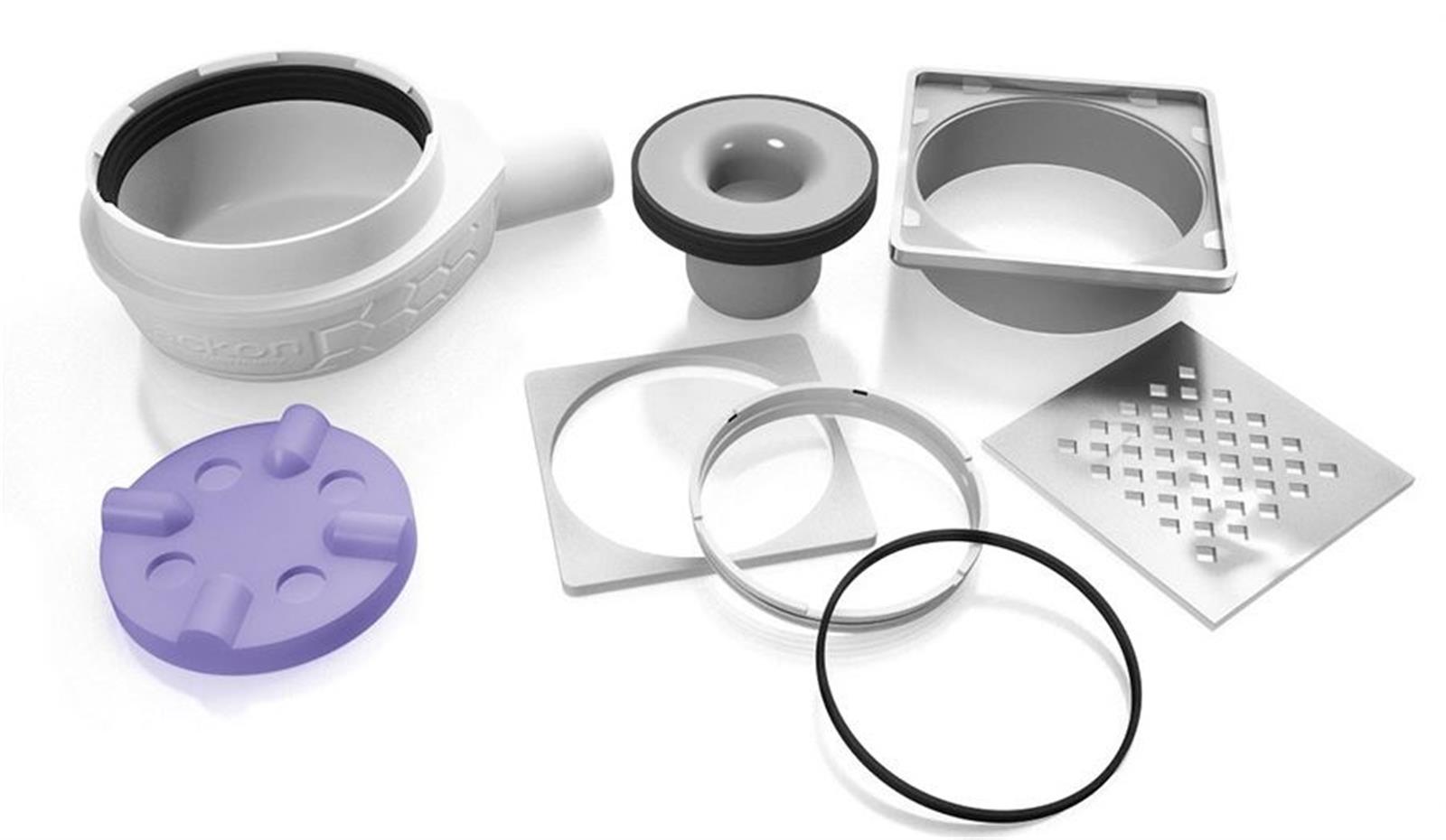 Kit siphon horizontal JACKOBOARD Aqua - DN50 - débit 0,9l/s - garde d'eau 50mm