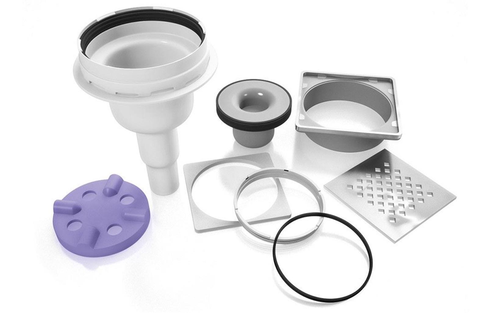 Kit siphon vertical JACKOBOARD Aqua - DN40/50 - débit 0,9l/s - garde d'eau 50mm