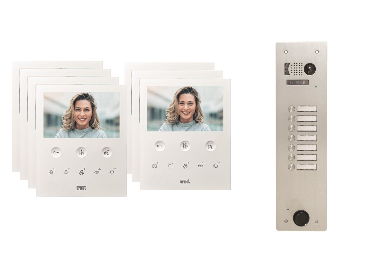 Kit visiophone 1 rangée avec 7 écrans URMET Collectif