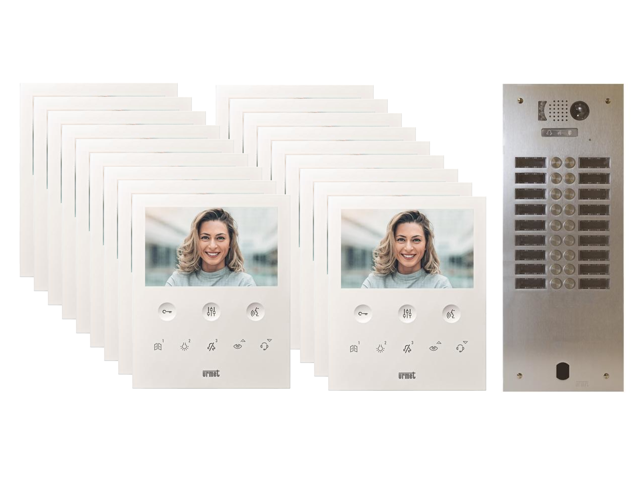 Kit visiophone 2 rangées avec 18 écrans URMET Collectif