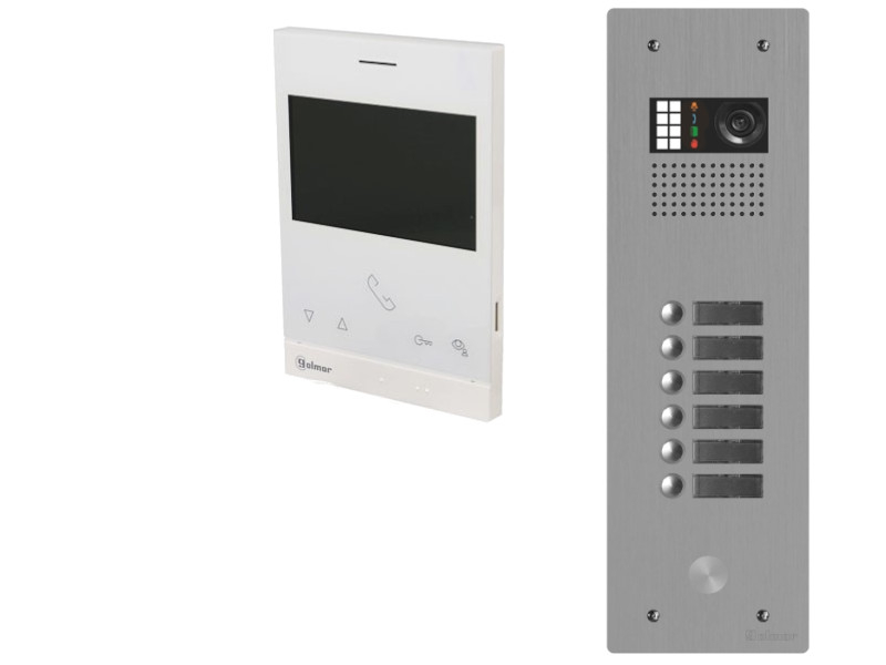 Kit visiophone collectif avec 6 écrans 1 rangée GOLMAR G2+