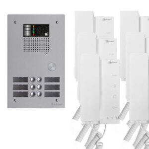 Kit visiophone collectif avec 6 écrans 2 rangées GOLMAR G2+