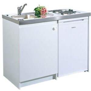 Kitchenette standard MODERNA - Blanc - Dimensions : 1200 x 600 mm
