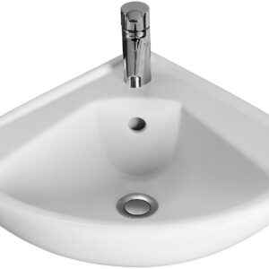 Lave-mains d'angle O. NOVO COMPACT - Largeur: 415 mm - Longueur: 415 mm - Hauteur: 195 mm - Blanc brillant