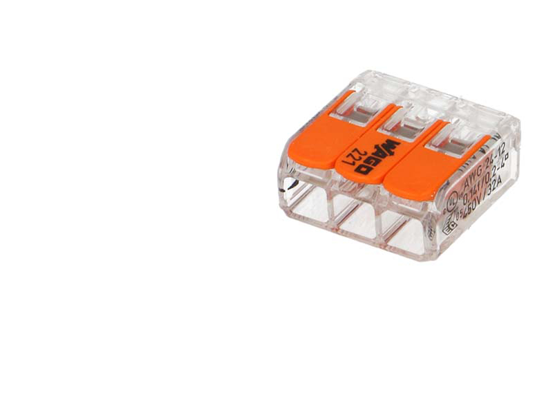 Lot de 10 boites de 50 mini connecteur WAGO 3 entrées pour fil souple ou rigide