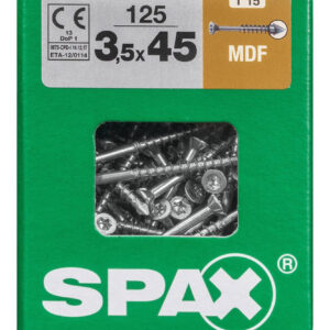 Lot De 125 Vis Acier Tête Fraisée Pozidriv Spax, Diam.3.5 Mm X L.45 Mm