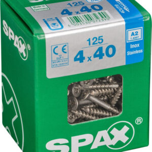 Lot De 125 Vis Inox Tête Fraisée Torx Spax, Diam.4 Mm X L.40 Mm