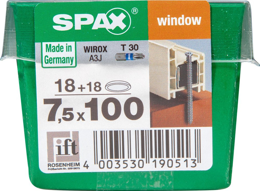Lot De 18 Vis Acier Tête Fraisée Torx Spax, Diam.7.5 Mm X L.100 Mm