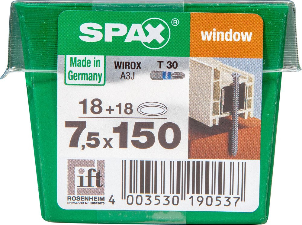 Lot De 18 Vis Acier Tête Fraisée Torx Spax, Diam.7.5 Mm X L.150 Mm