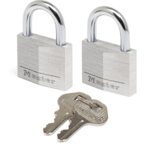 Lot de 2 cadenas à clé en aluminium, MASTER LOCK, l.30 mm