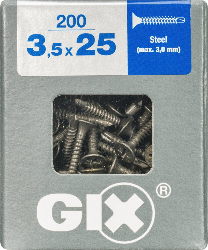 Lot De 200 Vis Acier Tête Fraisée Torx Spax, Diam.3.5 Mm X L.25 Mm