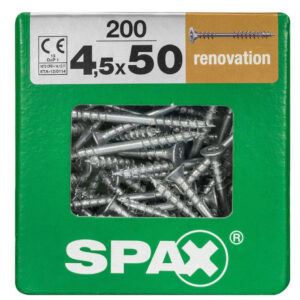 Lot De 200 Vis Acier Tête Fraisée Torx Spax, Diam.4.5 Mm X L.50 Mm