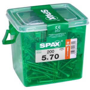 Lot De 200 Vis Acier Tête Plate Spax 5X 70Mm