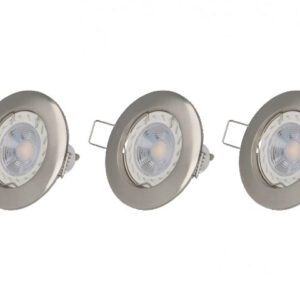 Lot de 3 spot LED GU10 argent 5W 3000K