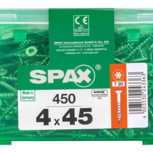 Lot De 450 Vis Acier Tête Fraisée Torx Spax, Diam.4 Mm X L.45 Mm