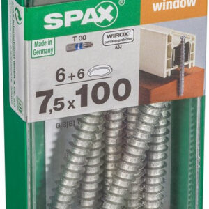 Lot De 6 Vis Acier Tête Fraisée Torx Spax, Diam.7.5 Mm X L.100 Mm