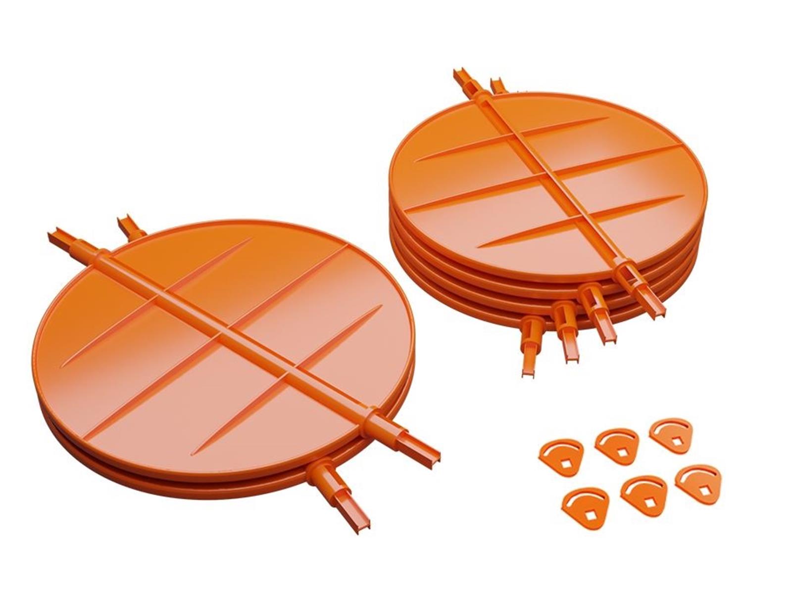 Lot de volets pour plénums universels prêts à poser - Lot pour 6S: 4xØ200mm + 2xØ250mm