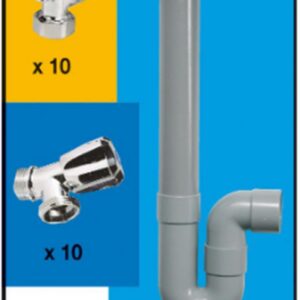 Lot plomberie pour machine à laver - Lot machine à laver : 10 siphons + 10 robinets + 10 appliques murales