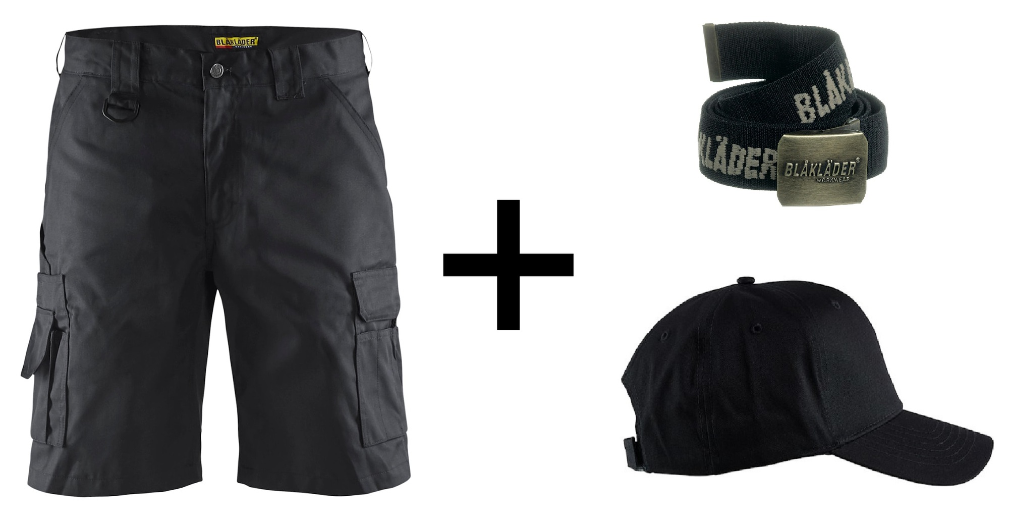 Lot short Maintenance noir T64 + ceinture + casquette BLÅKLÄDER LOT144718009900C64