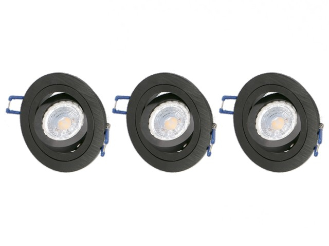 Lot spot orientable noir 3000K